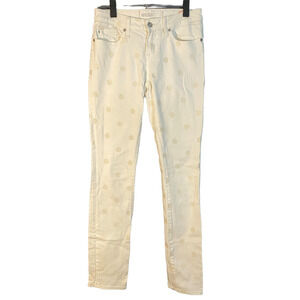 Marc by Marc Jacob Bright White Dot Lou Skinny Ankle Denim Jeans Women Sz 27